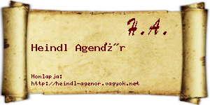 Heindl Agenór névjegykártya